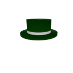 White Banded Dark Green Top Hat