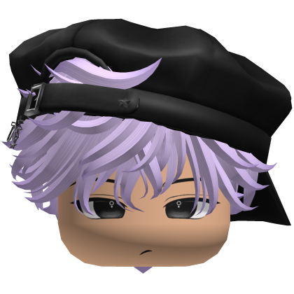 Cute Boy Violet hair with a cap Y2K