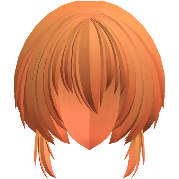 fluffy moe anime short side hair orange