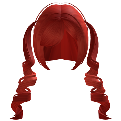 Soft Pigtail curls in Red