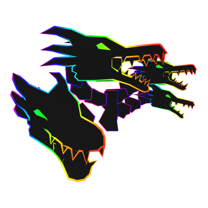 Cartoony Rainbow Dragon Heads thumbnail