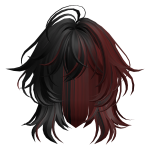Black&Red Anime Wolf Cut Hair