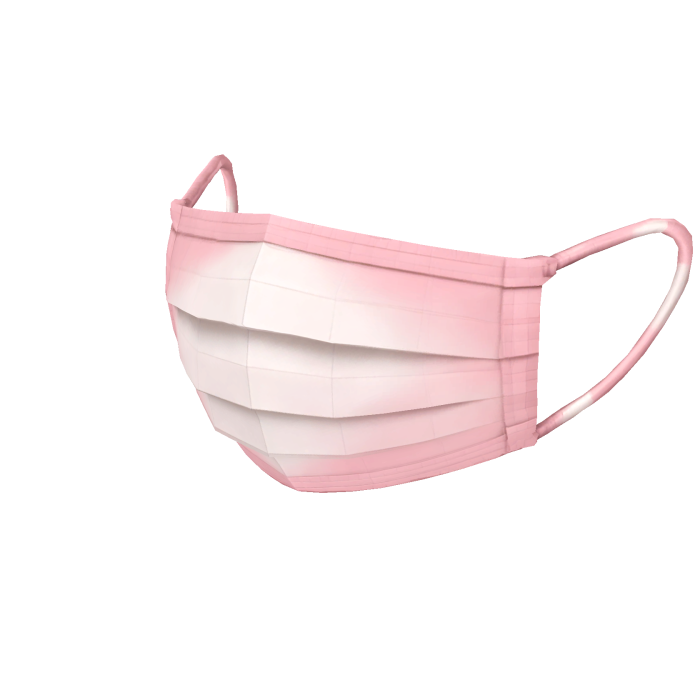 Pastel Pink Pleated Mask Render