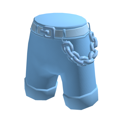 Pastel Blue Shorts w/ Chunky Blue Chain