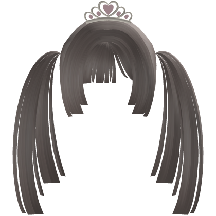 ash grey double yandere tiara pigtails