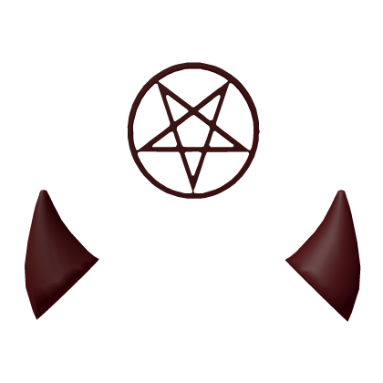  Satanic dark red devil horns with pentagram