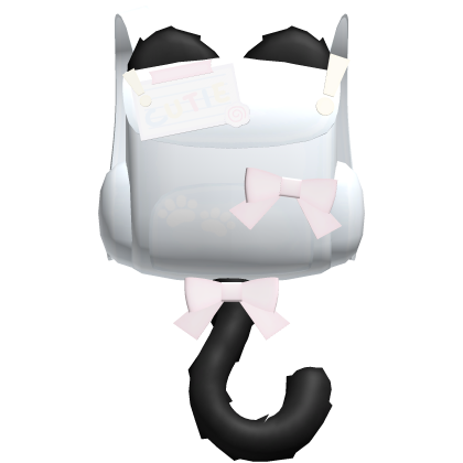 ♡ kawaii blue kitty backpack w black tail