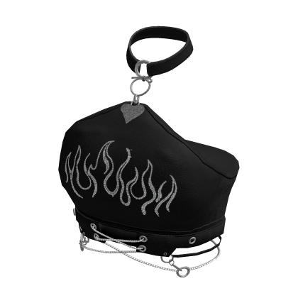 Y2K Flame Choker Top (Black) thumbnail
