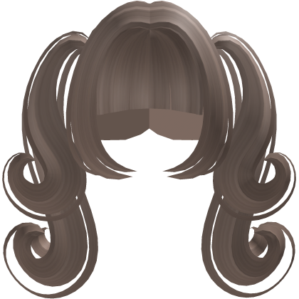 cute milktea double curly pigtails