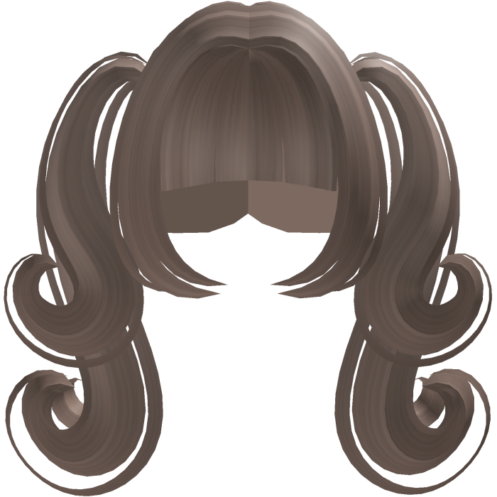 cute milktea double curly pigtails