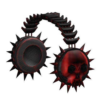 Red Punk Scene Skull Headphones Roblox item