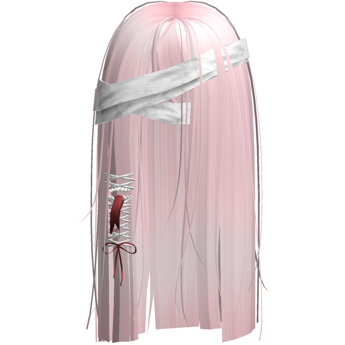 Creepy Pink Monster Hair w White Bandages