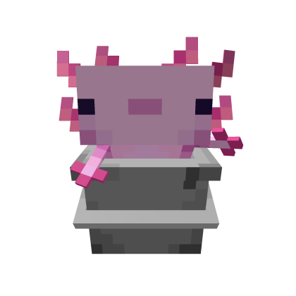 Pink Axolotl Backpack in 3D Pixel Cube