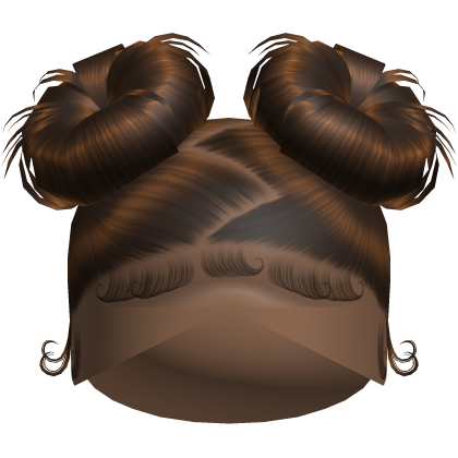 Doll Zig-Zag Part Double Buns (Brown)