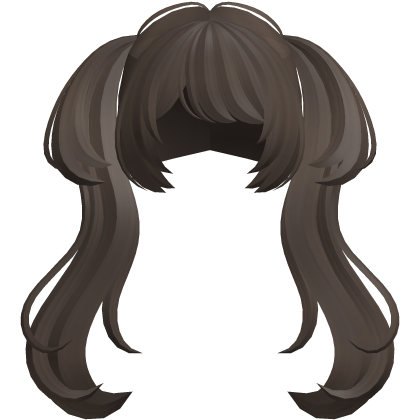 🐾 wispy anime moe cute big pigtails dark brown