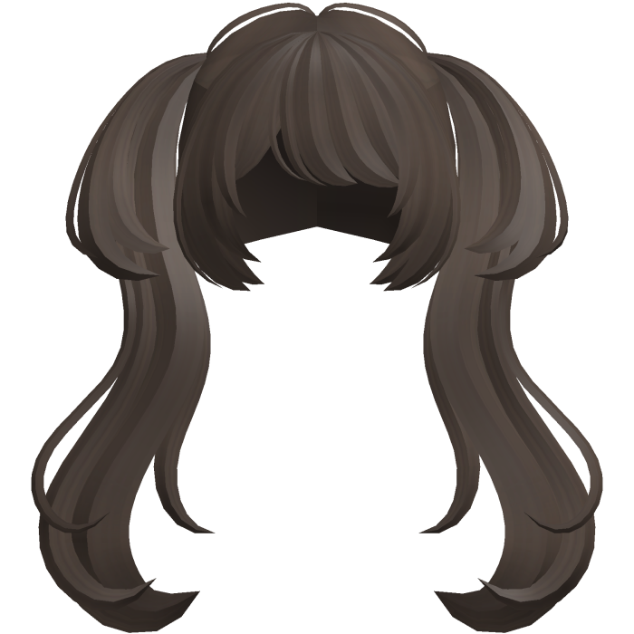 🐾 wispy anime moe cute big pigtails dark brown