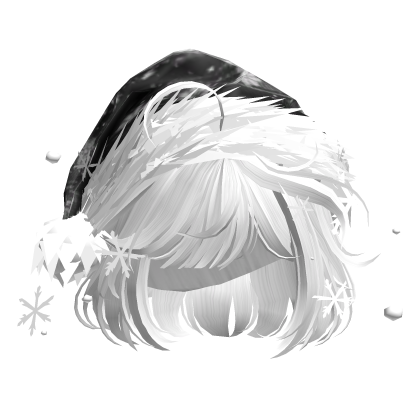 Christmas Cute Hair w/Santa Hat (White)