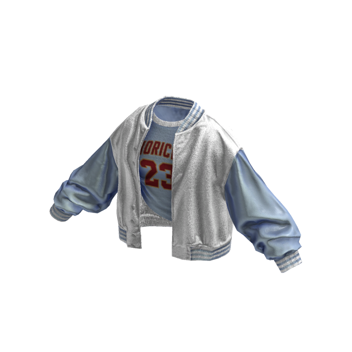 Stylish Leather Jacket Messy Shirt(LightBlueWhite)