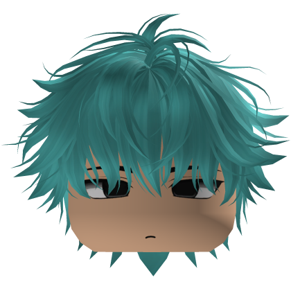 Cute Y2K emo cyan hair
