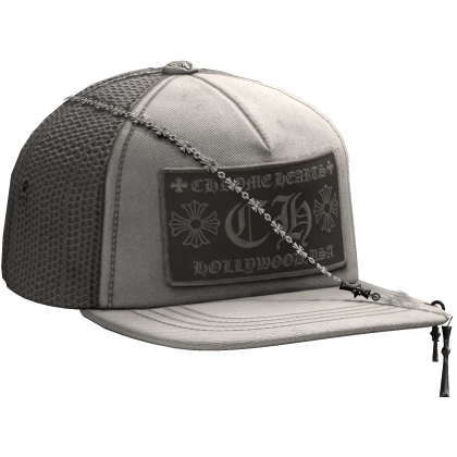 White Designer Tilted Cap