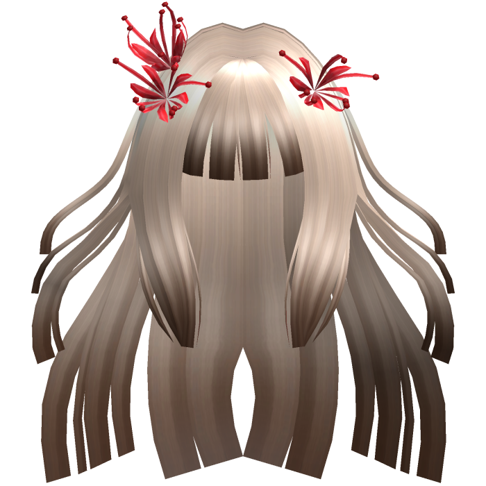 Blonde Brown Long Windy Hime Hair w/ Spider Lily