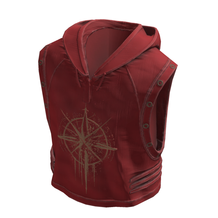 Sleeveless Compass Hoodie (red)