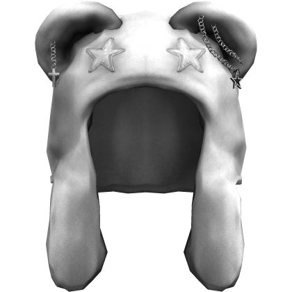 Grunge Bear Hat w/ Chains (White)