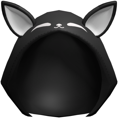 Black Kawaii Fox Plush Hood Roblox item