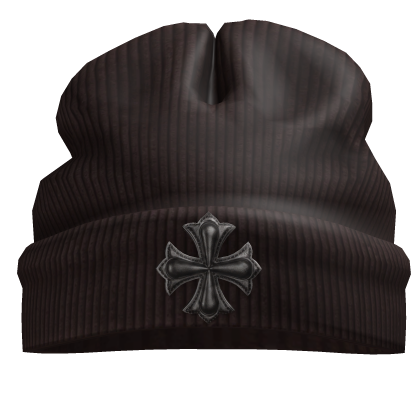 Worn in goth brown beanie