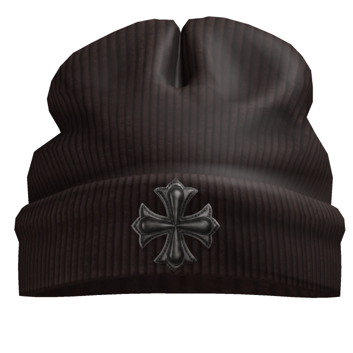 Worn in goth brown beanie