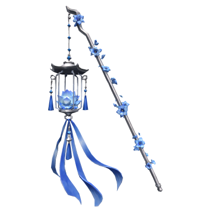 Blue Ethereal Maximalist Lotus Flower Lantern