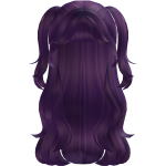Wavy Layered Purple Hair With Cute Ponytails