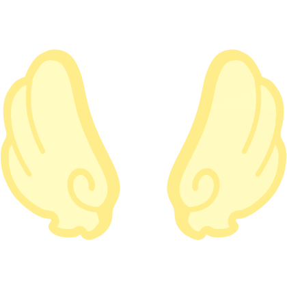 ♡ Cute Upward Glowing Angel Wings in Yellow