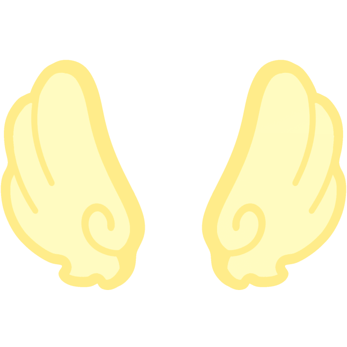 ♡ Cute Upward Glowing Angel Wings in Yellow
