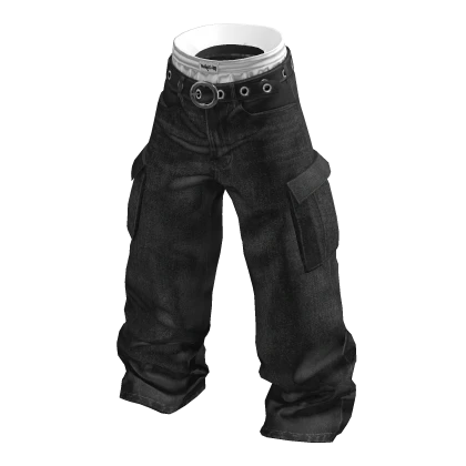 💗Y2K LAYERED DENIM CARGO PANTS_BLACK | Roblox Item - Rolimon's