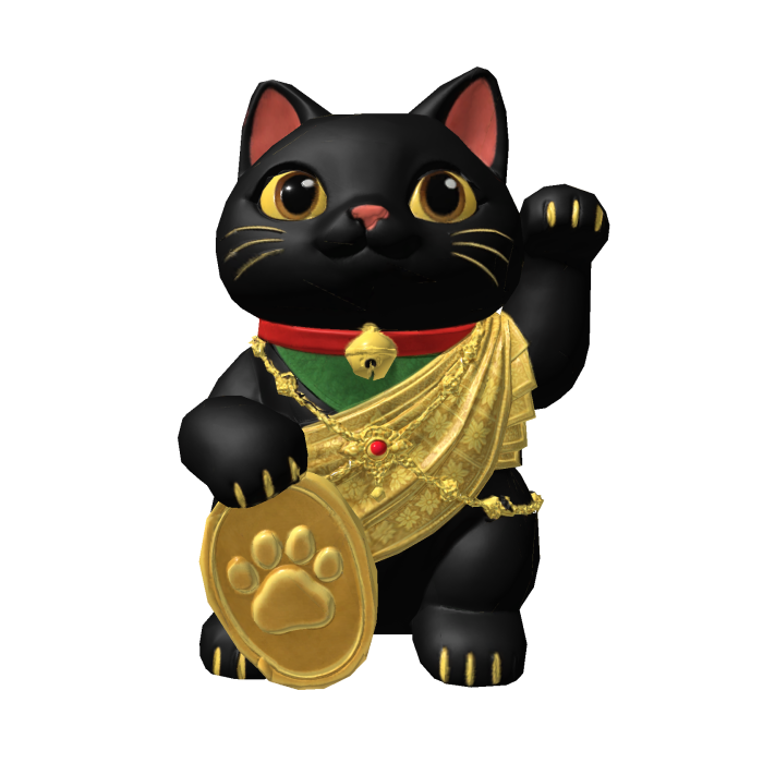 Thai Lucky Cat Black