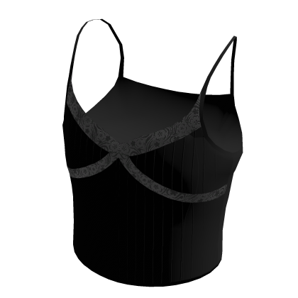 Cami Top Black - Grey Trim