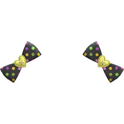 (2) Black/Yellow Polka Bows  Roblox item