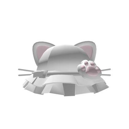 Kawaii White Ruffled Kitty Hat Roblox item