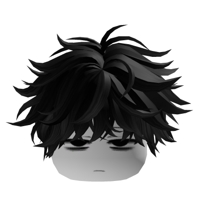 Black Messy Hair w Tired Goth Boy Face