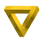 3D Yellow Impossible Triangle