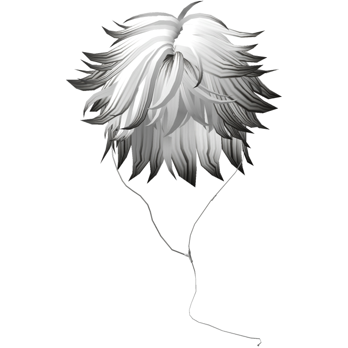 Y2K emo boy with headphones, black white hair