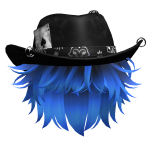 Blue Hair w Cowboy Hat