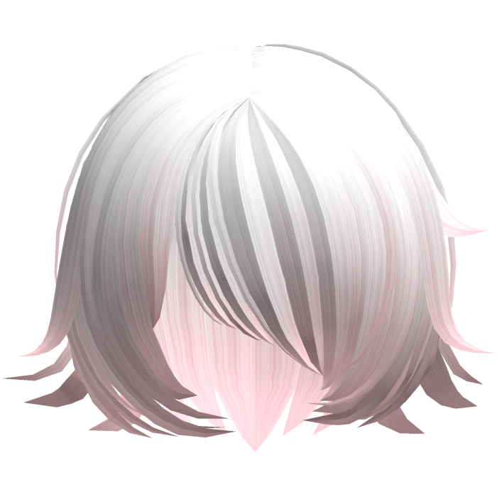 White Pink Spiky Anime Style Shy Short Bob Hair