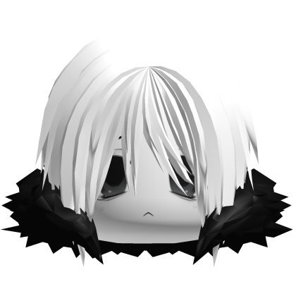 WhiteVkei Moe Hair With Face And Black Neck Fur Roblox item