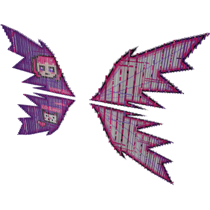Pixel Angel Pink Wings Glitchy