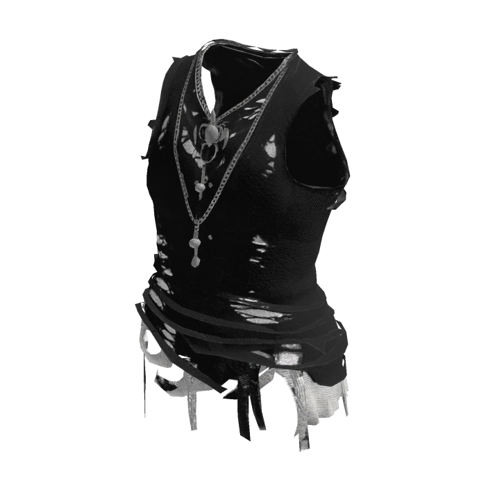 Black Y2K Distressed Gothic Chain Tank Top [PBR]