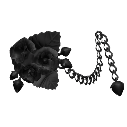 3.0 Black Emo Goth Metal Rose Flower Waist Chain