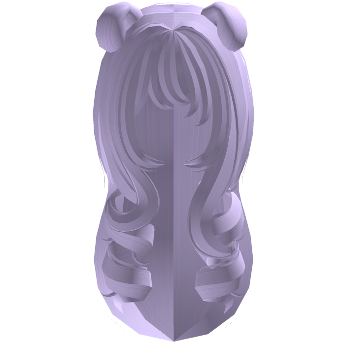 cutecore purple wavy long hair with pup ears