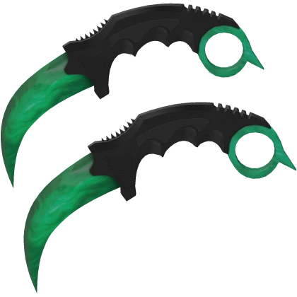 Dual Green Emerald Karambit Knives | Roblox Item - Rolimon's